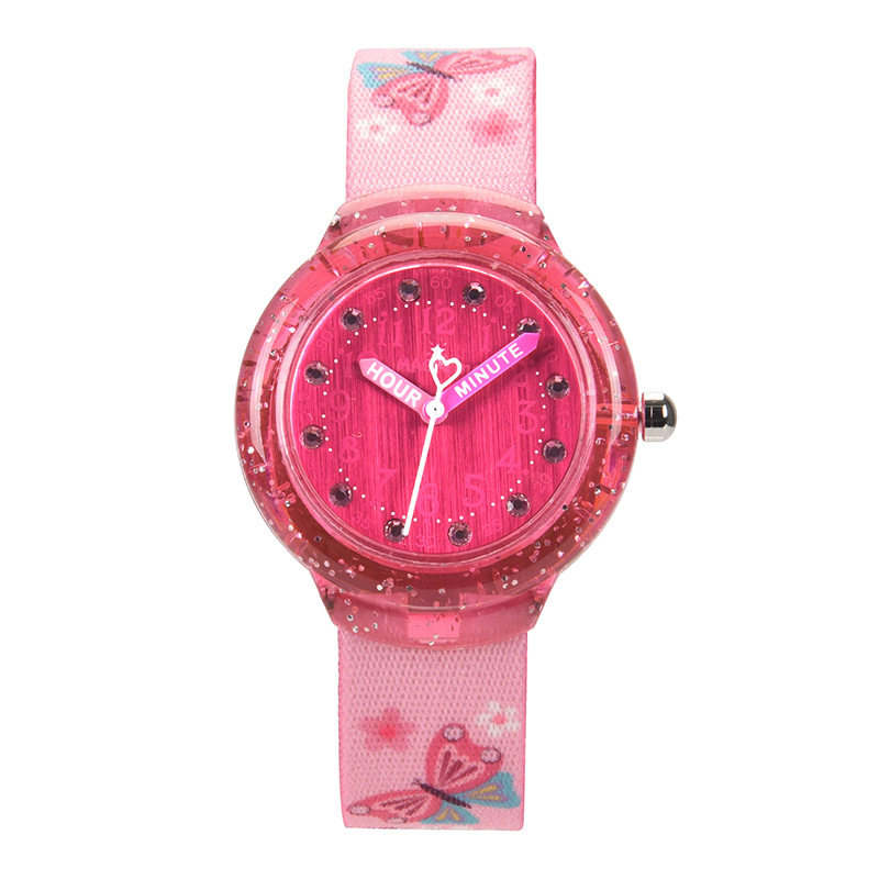 Cross-Border New Cartoon Cherry Blossom Butterfly Children's Quartz Watch Creative Gift Watch Fun Waterproof Wholesale