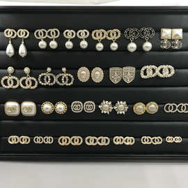 新款耳环小香风集合图香奶奶C家轻奢香家欧美复古ins网红耳钉耳饰