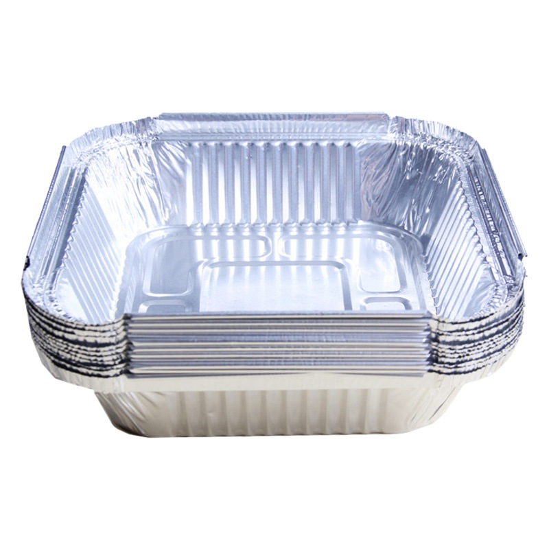 Barbacoa de papel de estaño freidora de aire caja de papel de estaño horno hogar hornear pan barbacoa tazón papel de aluminio caja de papel cuadrado papel de almohadilla