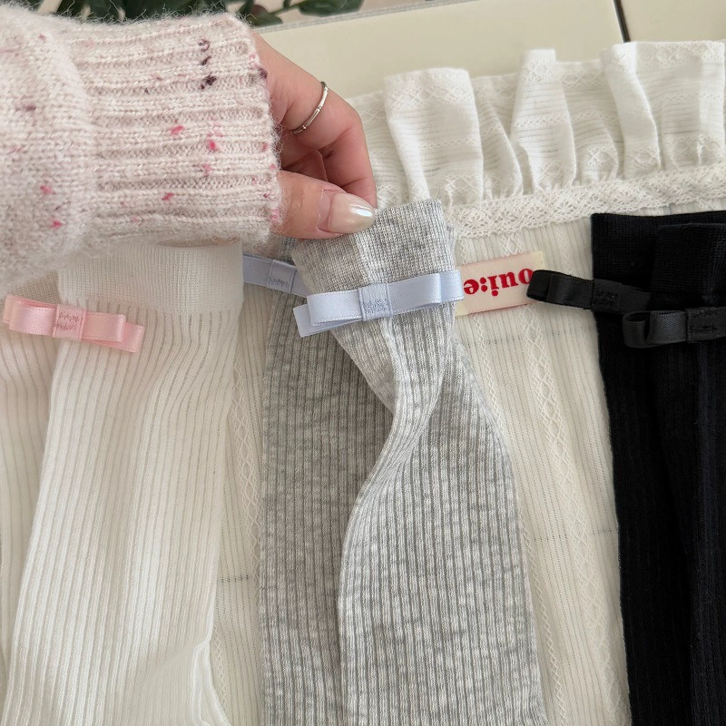 Новый стиль тонкий бант без костей вертикальные нагрудные носки miu балетный ветер носки женские чулки корейские китайские носки