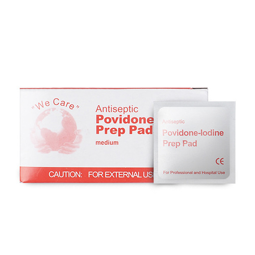 Disposable 100 pieces of iodophor cotton pads for skin and navel cleaning, disinfection and gentle cleaning.