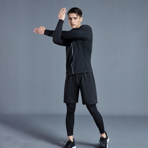 Men's Sport Set Southeast Asia 5 Fitness Outdoor Running Tight Clothing Training Suit 5-Piece Set
