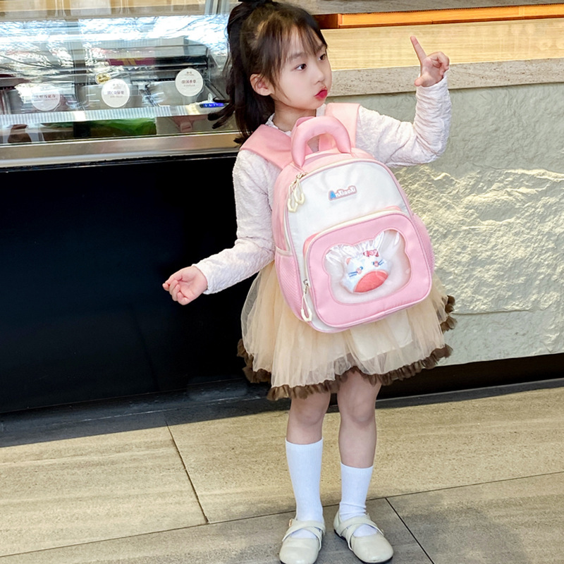 Caricatura encantadora mochila de niña 2025 nuevo bebé mochila de jardín de infantes mochila transpirable preescolar