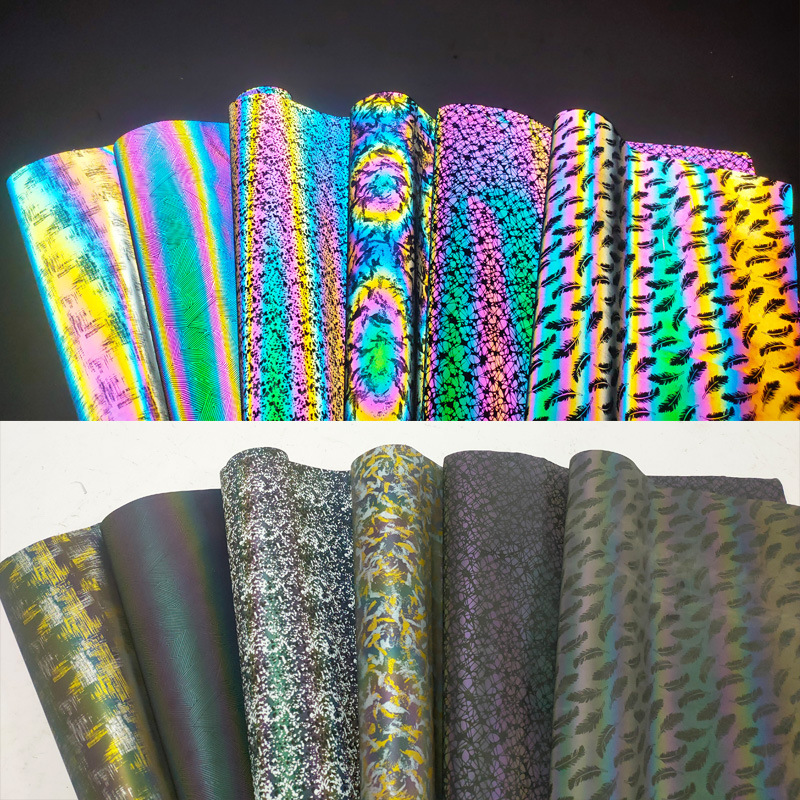 T恤服装用幻彩七彩印花弹力TPU激光雕刻热帖热转印烫画反光刻字