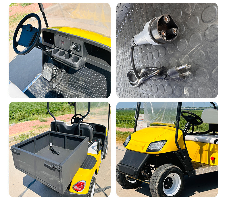 Electric Golf Carts Can Be Customized for Campus Hotels, Airport Shuttles, Scenic Spots, Four-Wheel Sightseeing Vehicles with Buckets