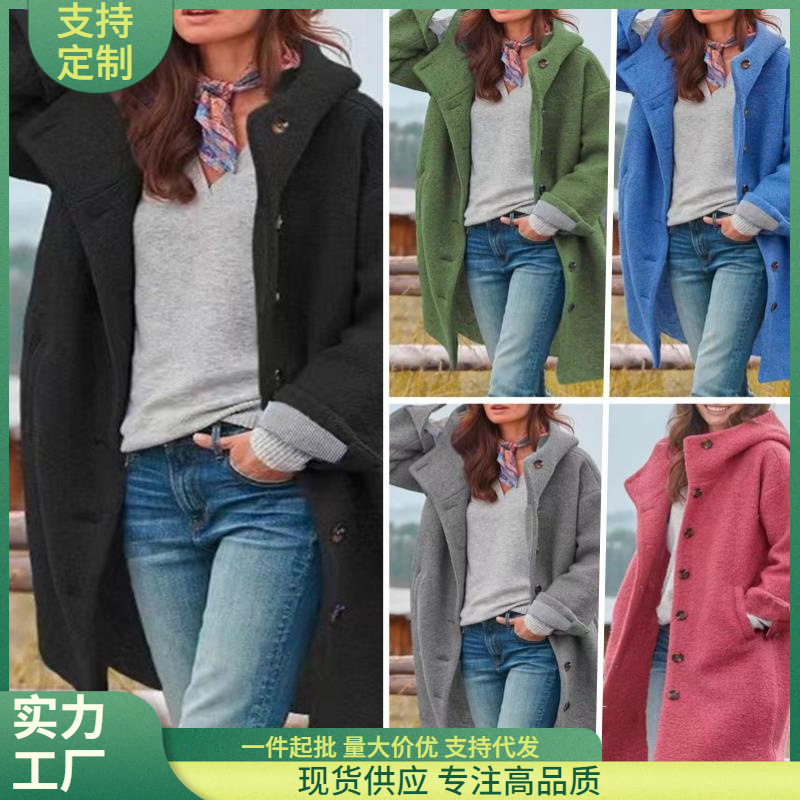 Casual Style 2026 Autumn Street Fashion Trench Coat Long-Sleeve Winter Loose-Fit Women's Coat Foreign Trade Cross-Border Wholesale