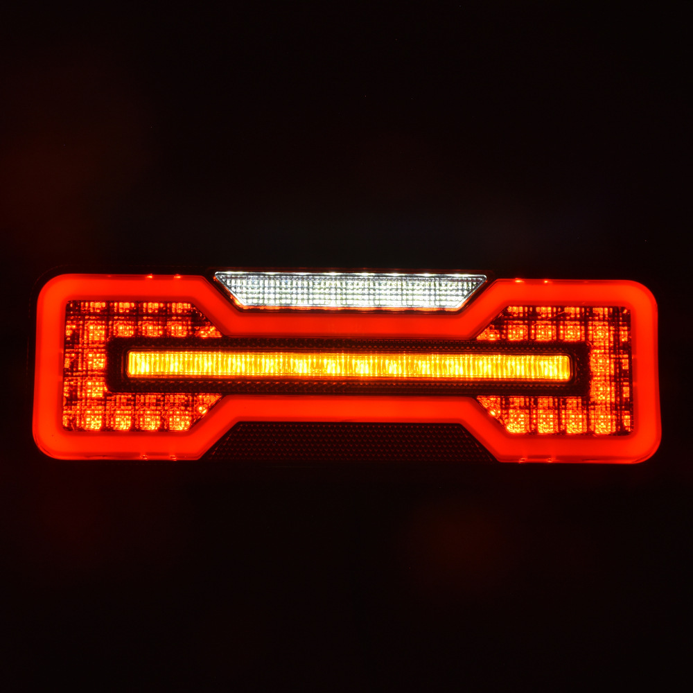 Cross-Border In-Stock 12V24V Led Universal Truck Tail Light Trailer Truck Sequential Tail Light Electronic Rear Tail Light