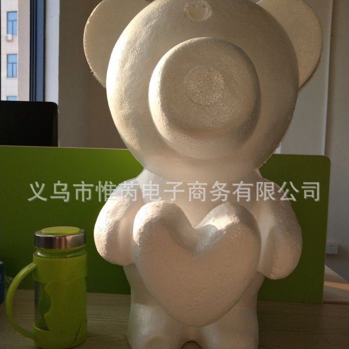 Oso de espuma directo de fábrica blanco DIY material de arreglo floral hecho a mano Día de San Valentín Rosa oso con juguete