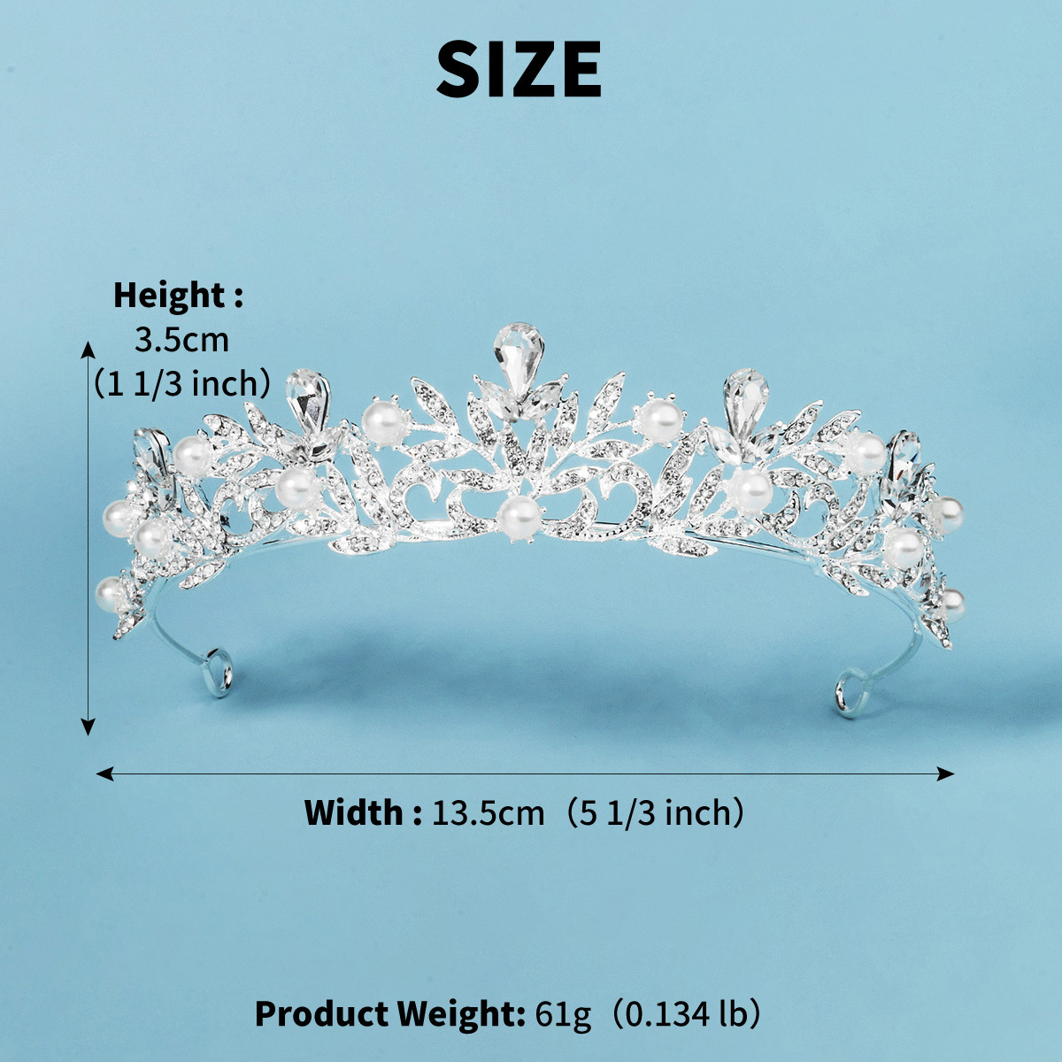 European And American Bride Crown Elegant Wedding Wedding Dress Headdress Headband Water Drop Flower Alloy Pearl Birthday Crown