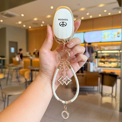 Car key bag Cover, Specifically for Bozhi Bz3X - type-a-ivory-white-braided-rope-hanging-chain