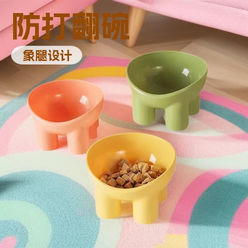 새로운 스타일 애완 동물 고양이 그릇 코끼리 다리 그릇 마카롱 컬러 코끼리 다리 목 애완 동물 냄비 냄비 그릇