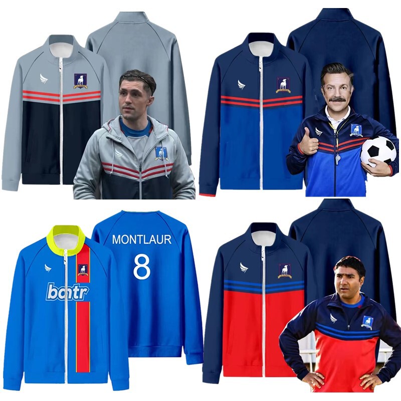 New Ted Lasso AFC Richmond football coach Ted Lasso stand collar zipper jacket digital printing