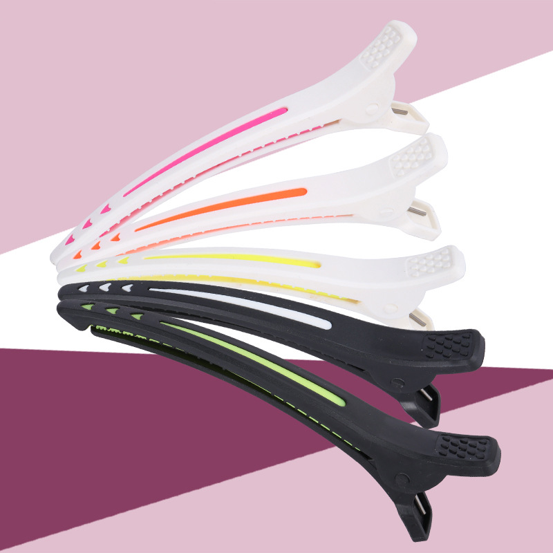 Hairdressing Duckbill clip Word folder No trace Silicone pad non-slip Hair cut zone Liuhaijia Barber Tools Plastic Proboscis