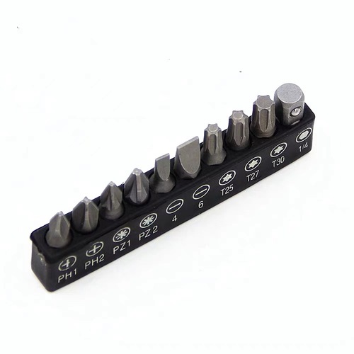 Hot selling 10pc screwdriver bit set with cross-shaped plum blossom 25mm screwdriver bit set