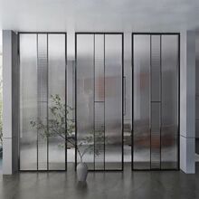 现代简约玻璃隔断酒店客厅办公室餐厅公司玄关隔断墙铁艺轻奢屏风