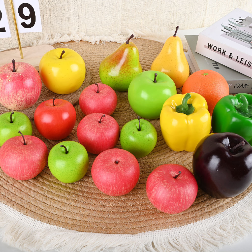 仿真水果假蔬菜模型摆件道具摆设装饰水果教具儿童早教塑料苹果