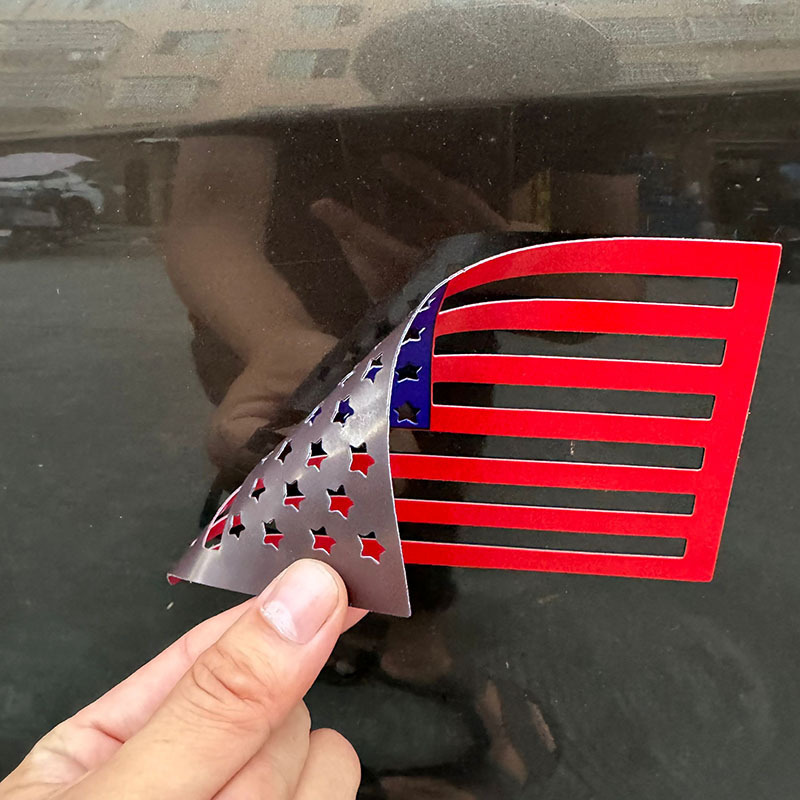 Amazon rojo azul bandera de los Estados Unidos pegatinas magnéticas de automóviles bellas pegatinas magnéticas negras suaves agujeradas