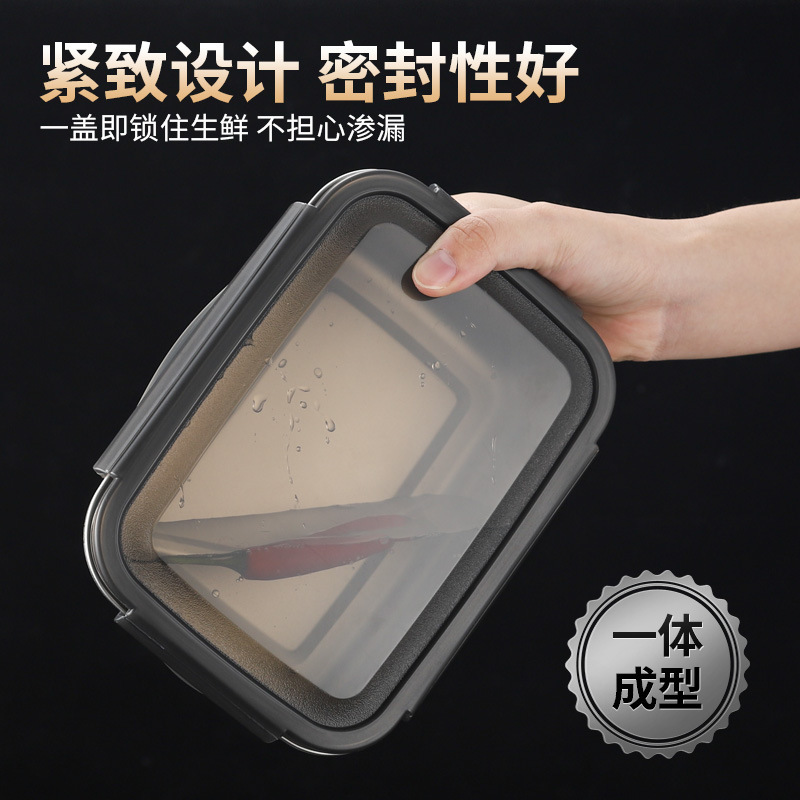 316ステンレスタッパー食品グレード冷蔵庫専用弁当箱シール収納フルーツタッパー3点セット|undefined
