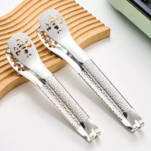 鸿俊达316L不锈钢食品夹防烫食物夹户外野营烧烤夹煎牛排专用夹