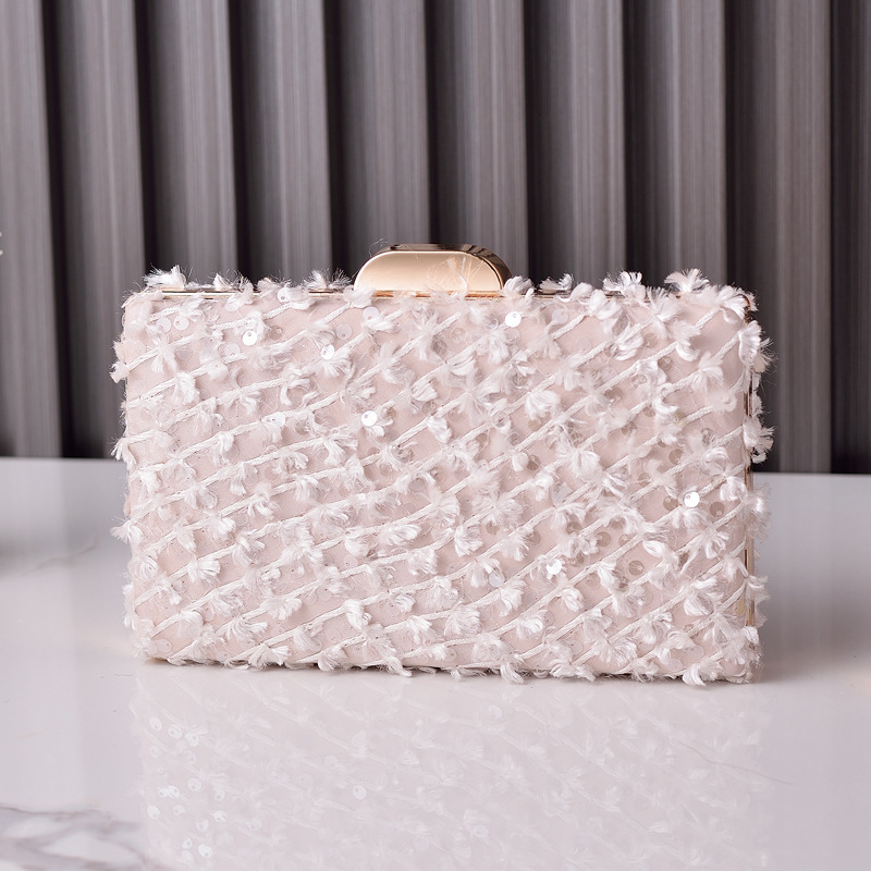 Nuevo bolso de cena de lentejuelas, bolso cheongsam retro de terciopelo, bolso de traje de alta gama de todo fósforo negro, fabricante de venta caliente transfronterizo