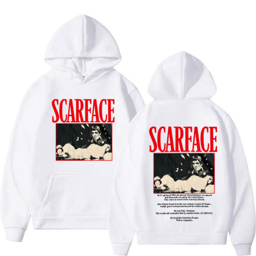Tony Montana Scarface 90s Classic Hoodie for Men and Women Hip-Hop Retro Long-Sleeve Sweatshirt