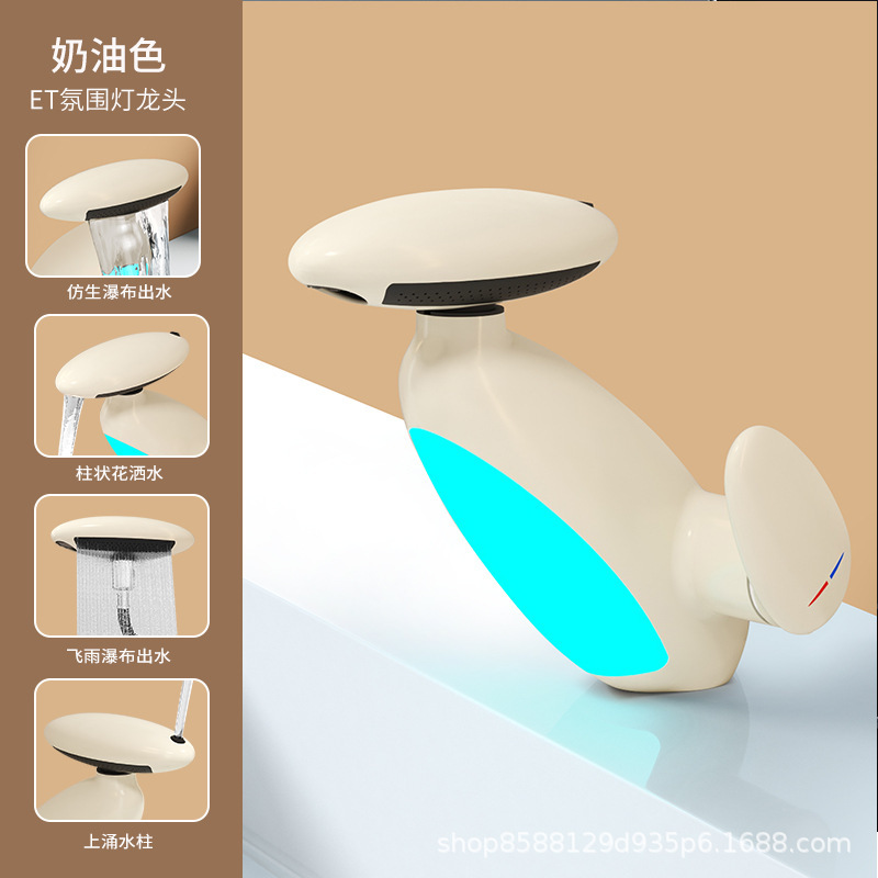 Baño lavabo grifo frío y caliente doble uso pingüino gabinete de baño de dibujo lavabo mesa de lavabo antifalentador boca
