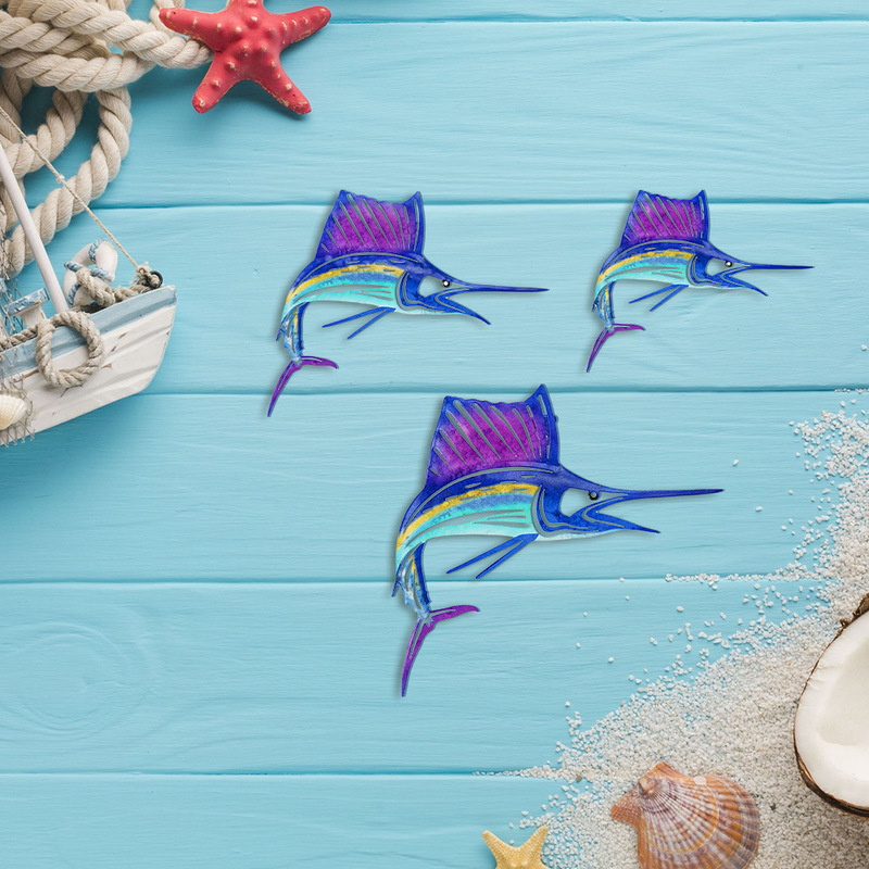 Cross-Border Amazon Metal Iron Marine Animal Sailfish Indoor and Outdoor Courtyard Decorations Metal Crafts