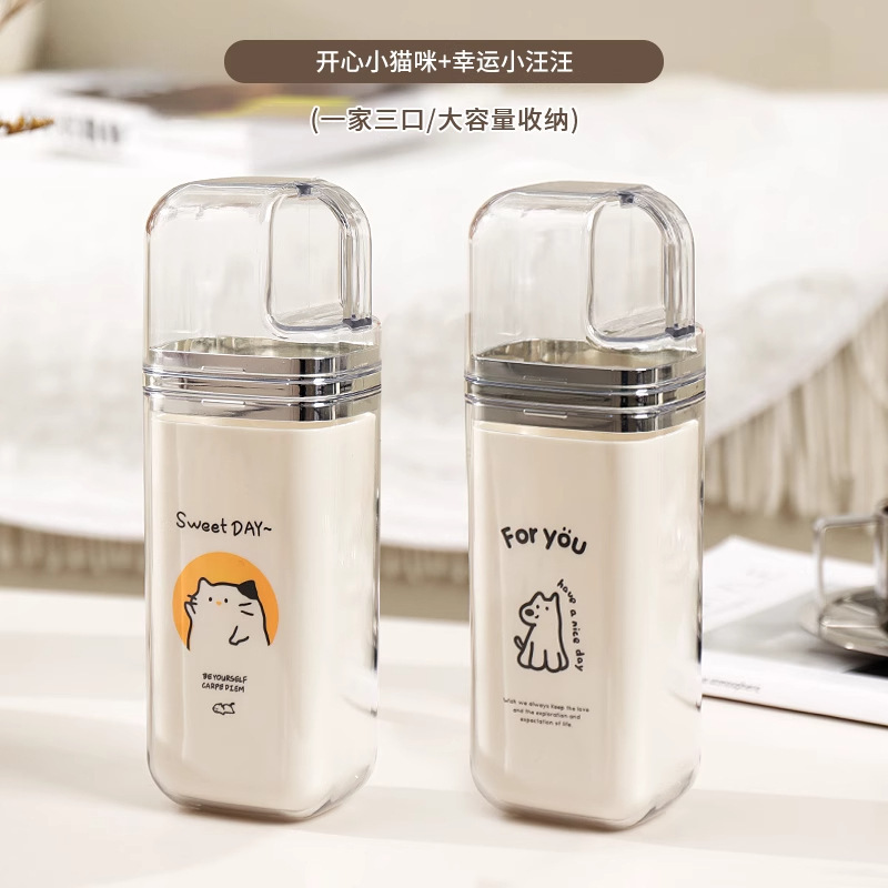 Taza de enjuague portátil de viaje, taza de lavado de alto valor facial, conjunto de cepillo de dientes doméstico 3 en 1 caja de pasta de dientes, taza de cepillo de dientes