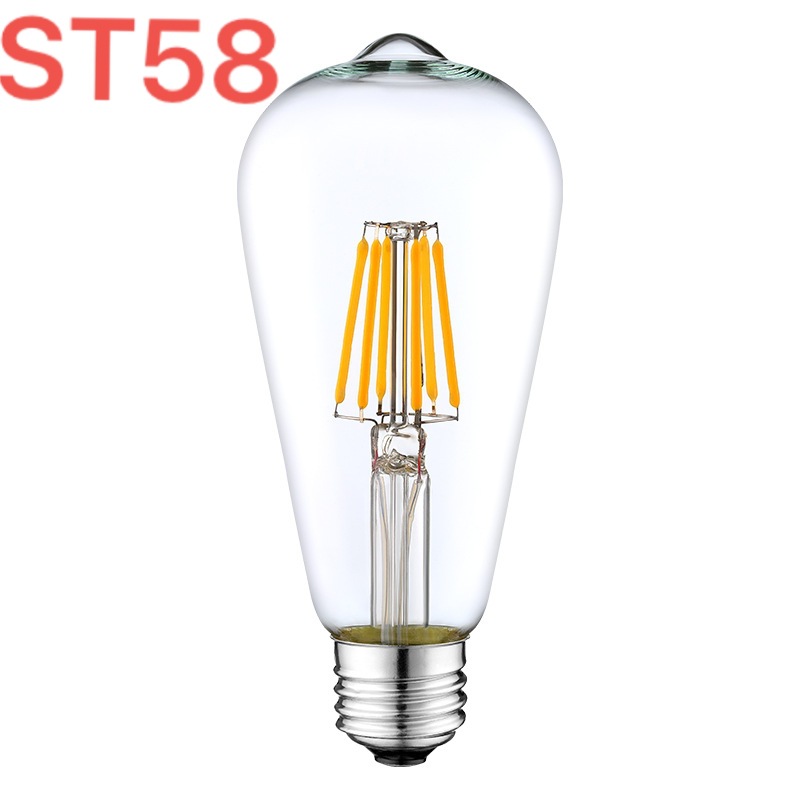 st58燈絲燈泡LED複古創意燈泡st64燈泡仿古裝飾燈E27歐規220v跨境