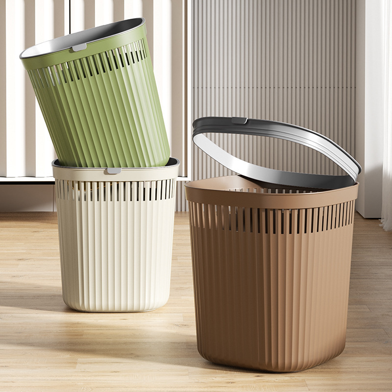 New Stylish Household Trash Can for Living Room, Bedroom, Kitchen, and Bathroom, Large Cartoon Creative Sanitary Bin with Large Capacity