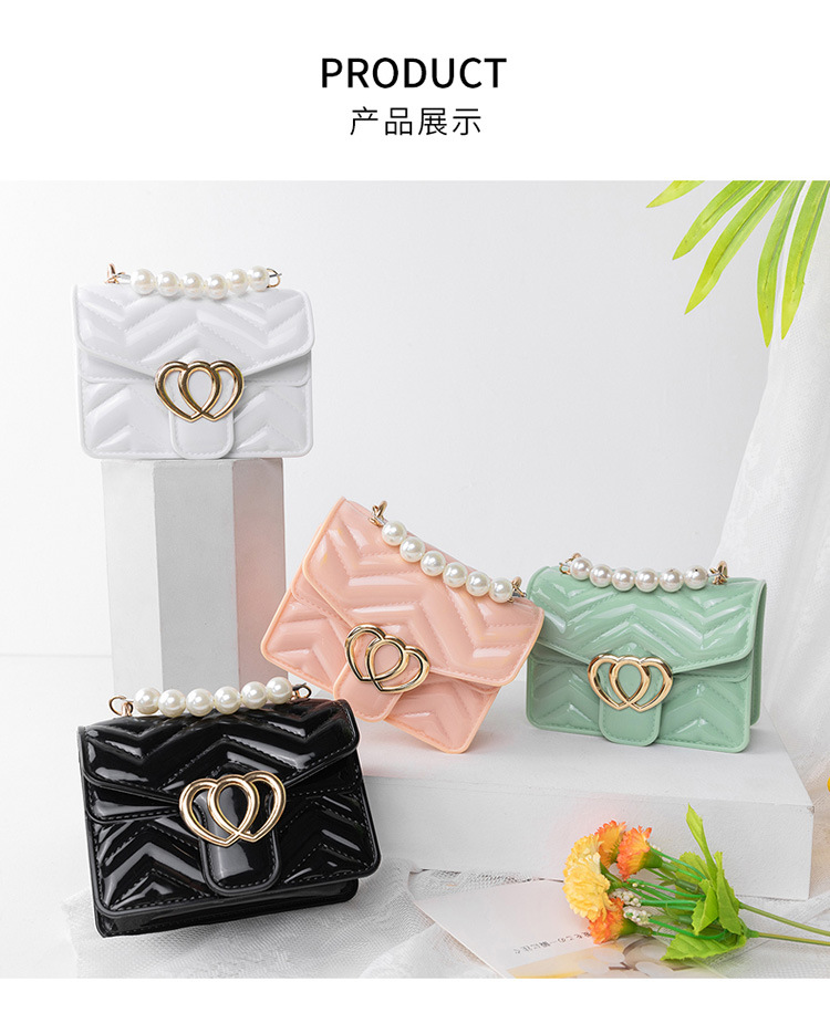 Pearl Handbag Pure Color Diamond Jelly Bag Cute Chain Bag display picture 5