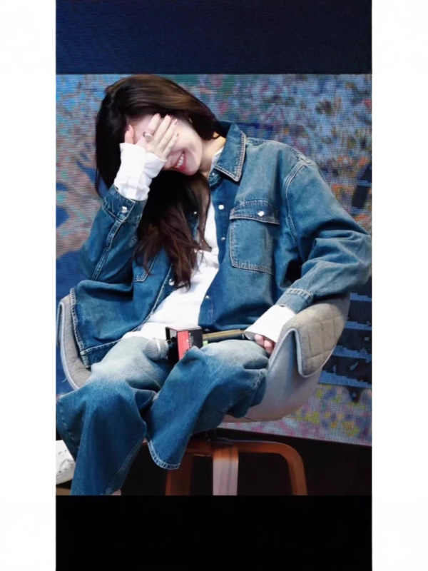 倪妮同款蓝色牛仔衬衣外套女新款宽松时尚百搭短款上衣女2025秋季|undefined
