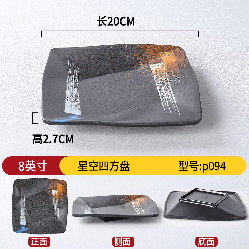 9inch 별이 빛나는 하늘 사각 접시 P094