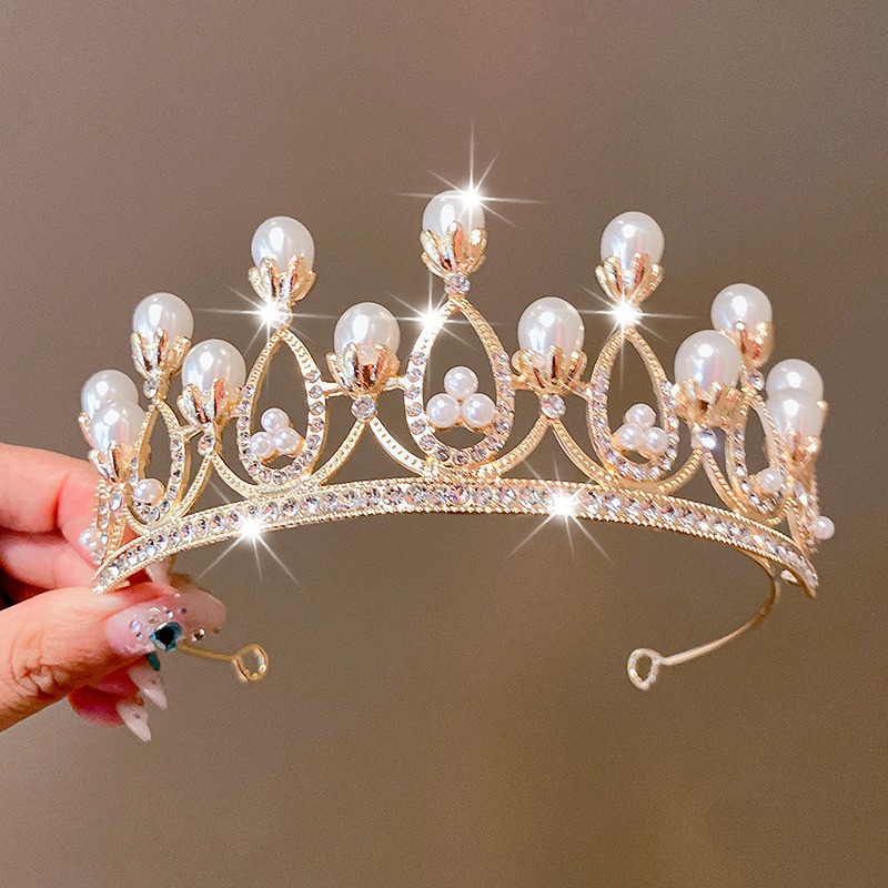 Tombro de corona para niños pequeña princesa corona diadema de cumpleaños accesorios para el cabello de cristal para niñas regalo de cumpleaños