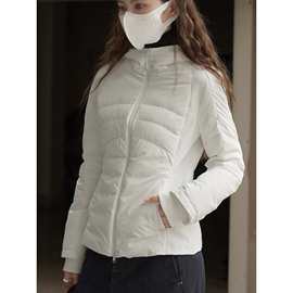 卢浮冬季新款韩版简约INS风白鹅绒连帽短款羽绒服舒适保暖外套女