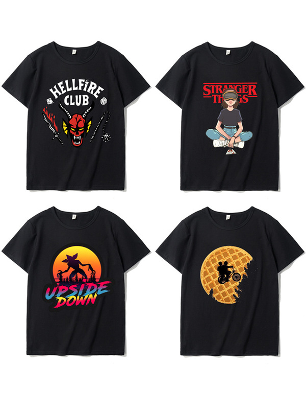 Strange Things Same T-shirt Season 4 Surrounding Hellfire Club cos Couple Clothes Printed Short Sleeve Men's Clothes