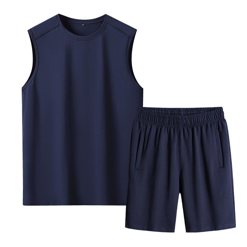 Trajes deportivos transfronterizos para hombres, chalecos de verano para hombres, pantalones cortos para hombres, gimnasio para correr image 3