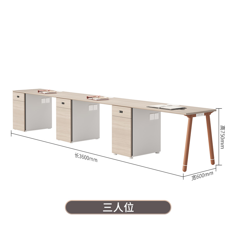 Mesa de oficina del empleado, asiento de tarjeta doble para cuatro o seis personas, combinación simple de mesa y silla de oficina moderna