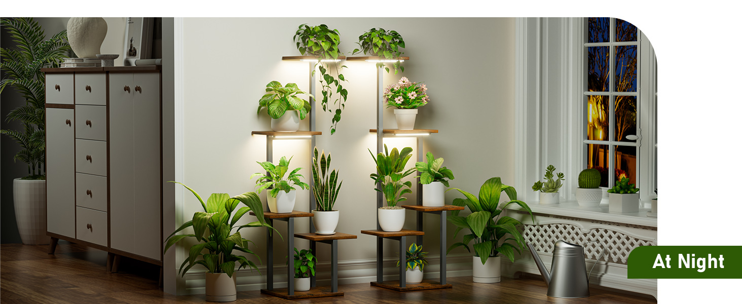 plant shelf with grow light