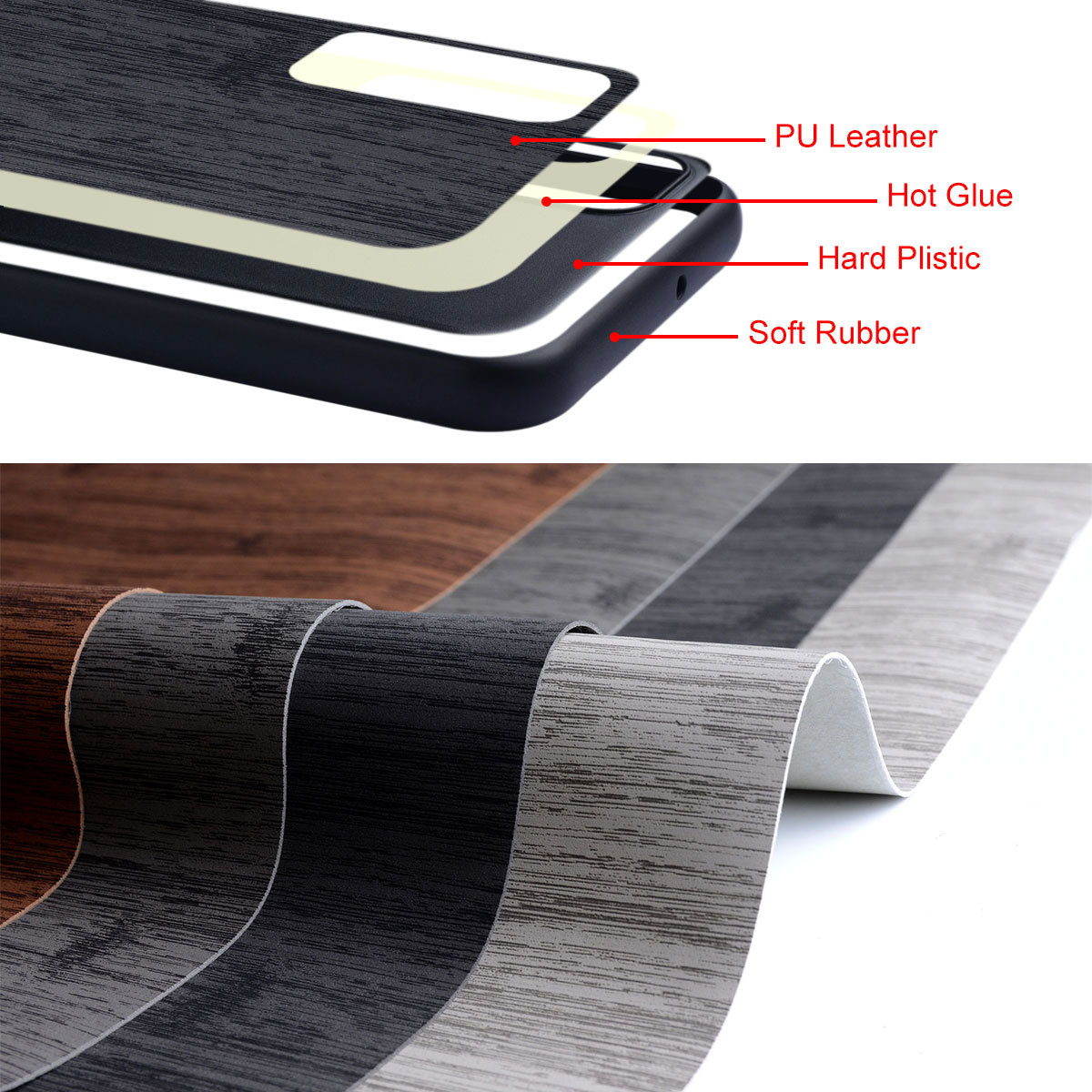 Dark Gray Bamboo Textured Phone Case