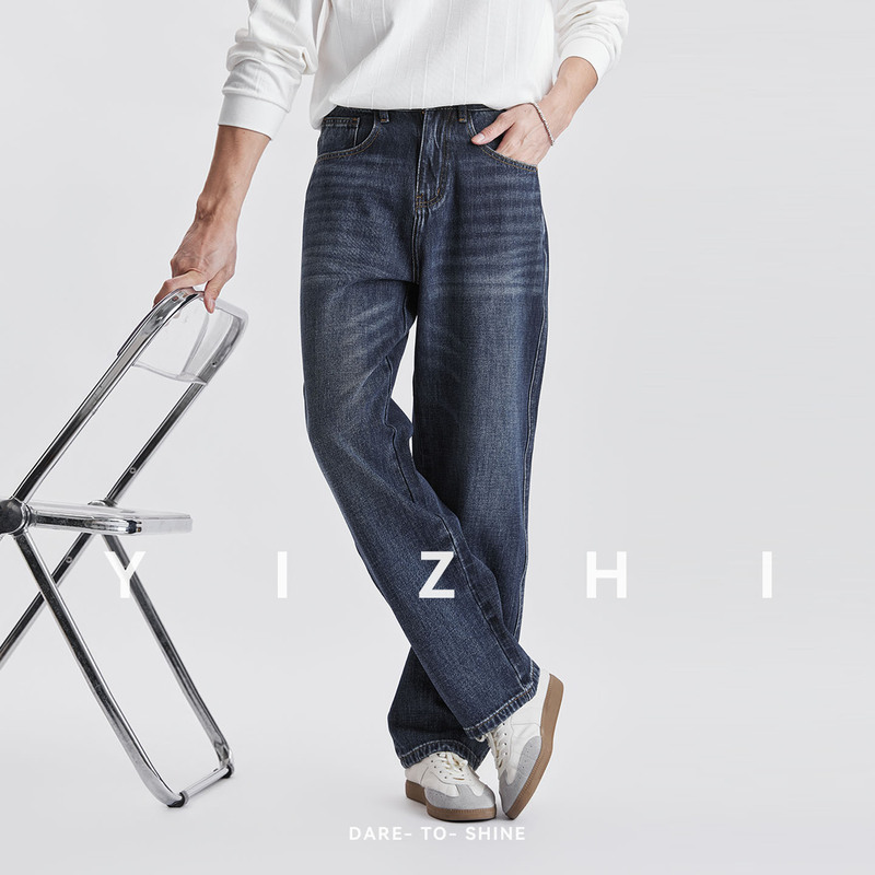 Yizhi 13-ounce straight-leg jeans for men, 2026 autumn and winter new style, slightly stretchy, vintage washed, slightly tapered jeans Yizhi 13-ounce straight-leg jeans for men, 2026 autumn and winter new style, slightly stretchy, vintage washed, slightly tapered jeans