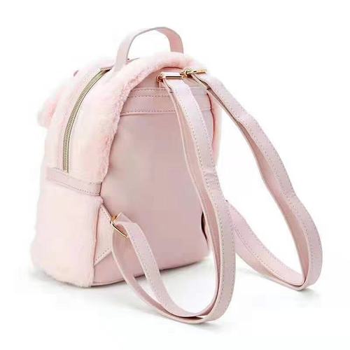 Cute and fashionable cartoon small furry white dog plush backpack backpack for outing and playing