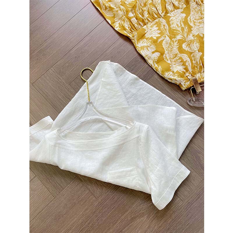 Yishu L~P Old Channel Yuan Factory Yarn! 25 New Summer Products 100 Linen One-Line Collar Tops ~ Beautiful Models