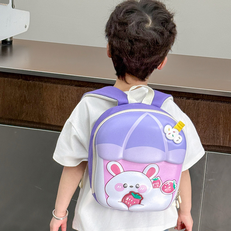 Cartoon conejo niño mochila de cáscara dura 3 - 5 años de jardín de infantes niños mochila de cáscara de huevo para niños y niñas