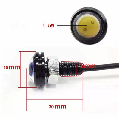 Car Truck/Mountain Bike 12V — Gündüz işıqları - white-tax-included-price-18mm-hawkeye-lamp-always-on-single-pack