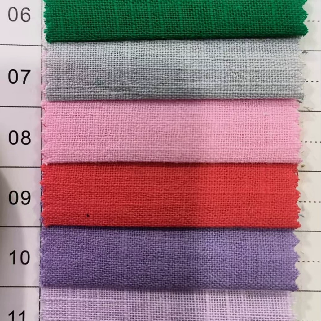 Хлопковая ткань из бамбука с имитацией льна 24 нити подходит для женских платьев, детской одежды и других готовых изделий.