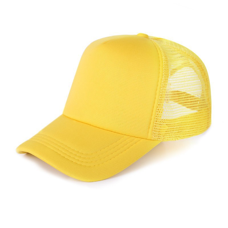 Mayorista sombrero de sol sombrero amarillo sombrero voluntario sombrero esponja sombrero logotipo sombrero de béisbol sombrero publicitario personalizado