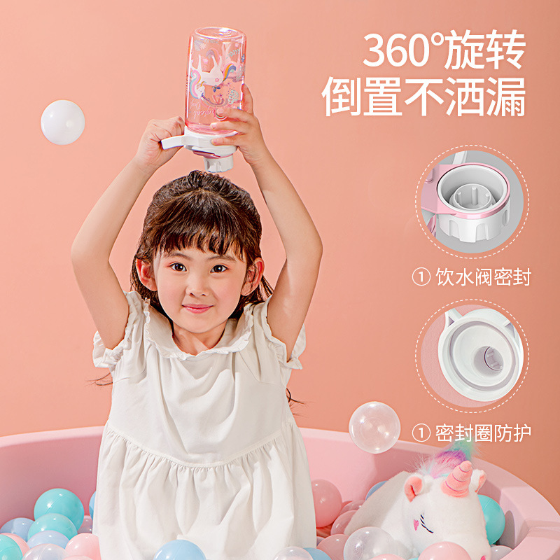 US Tritan Children's Water Cup Portable Sports Water Bottle Outdoor Student Water Cup Summer Plastic Cup