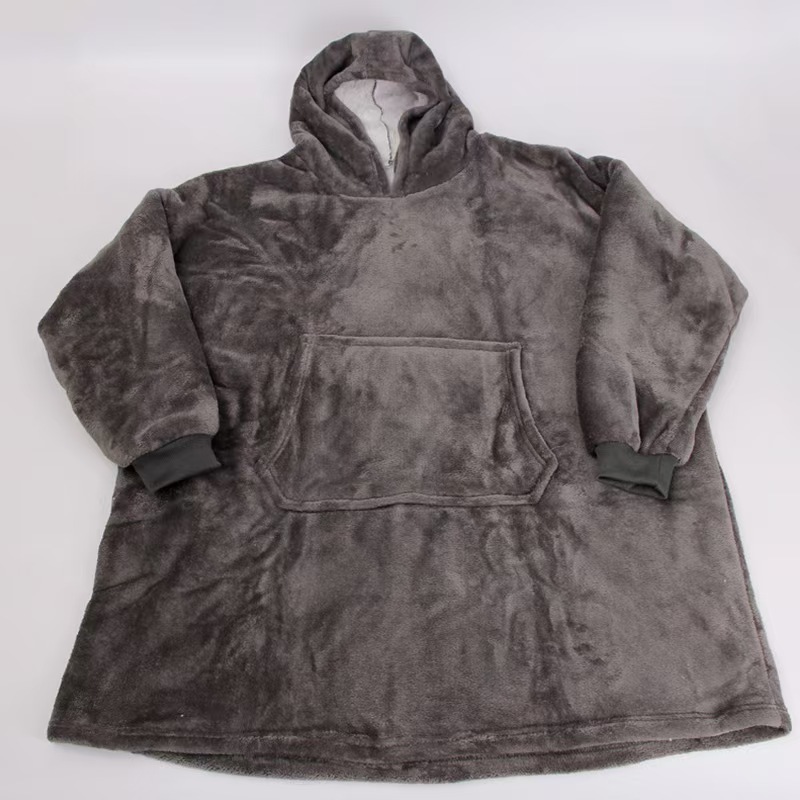 Cruz-frontera engrosada camisón ropa perezosa jersey de lana con capucha TV manta al aire libre a prueba de frío ropa perezoso pijamas al por mayor