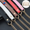 Bag chain Diagonal Shoulder strap Decompression Banding chain parts Small square One shoulder PU Bag with replace Metal Packet chain